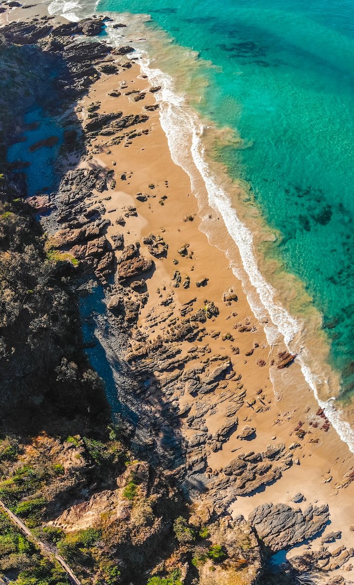 aerial view of beach